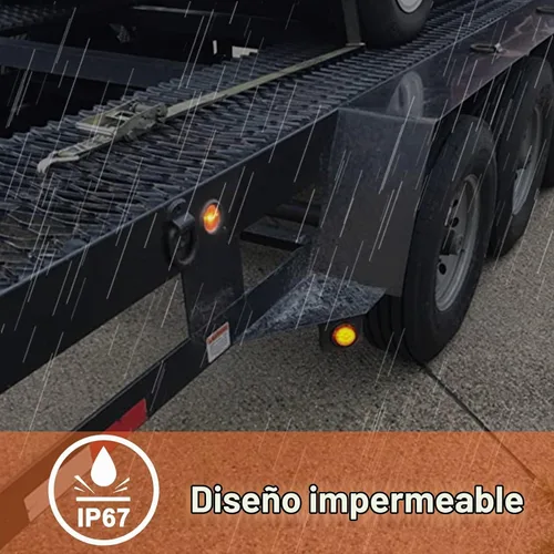 Vista 6 de 10 piezas de luces LED de 2 pulgadas redondas, luces de marcador lateral y de despegue de remolque redondas de 2 pulgadas, 4 luces LED selladas