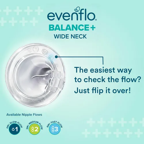 Vista 6 de Evenflo Balance+ Biberones de cristal de cuello ancho, transparentes, 6 onzas líquidas, paquete de 6
