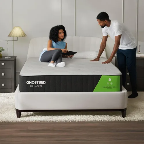 Vista 2 de GhostBed Signature Hybrid - Colchón individual de 12 pulgadas, espuma viscoelástica refrescante y cama híbrida de resortes interiores, comodidad