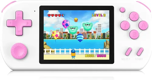 Vista 9 de Juegos de mano para niños con 218 juegos de video incorporados, juguetes de viaje portátiles para niños de 4 a 13 años con batería recargable, Azul