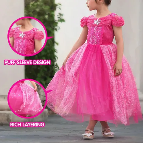 Vista 4 de UPORPOR Disfraz iluminado para niñas, vestido de princesa de Halloween, disfraz LED para adolescentes