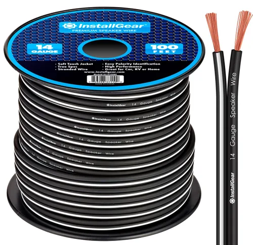 Vista 11 de InstallGear - Cable de altavoz de calibre 14, cable de 100 pies, 14 AWG Azul/Negro