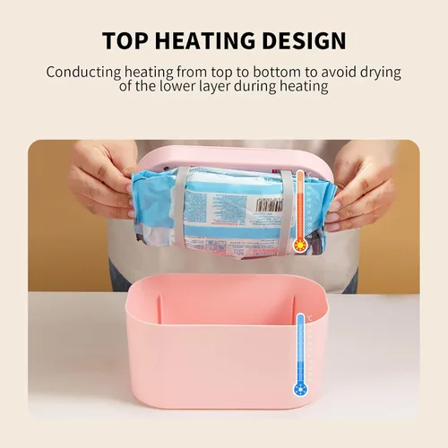 Vista 4 de Calentador de toallitas para bebés y dispensador de toallitas húmedas para bebés, 5 modos de control de calefacción de temperatura, calentador