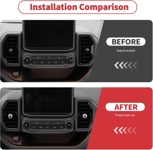 Vista 2 de Linskip Fundas de aluminio para perilla de ventilación compatibles con Ford Bronco Sport 2021-2024, kit de molduras de perilla de ventilación