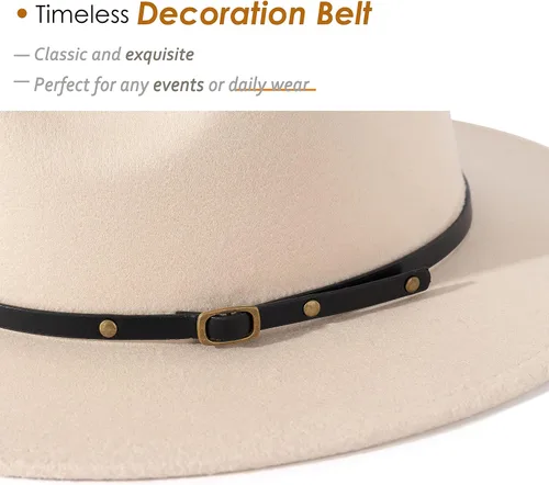 Vista 84 de Lisianthus - Sombrero con cinta con hebilla de ajuste, para mujer, modelo Fedora
