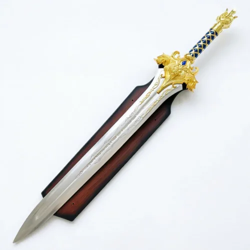 Vista 7 de 45.2-inch Ryan King Lion Sword with a Display Plaque,Stainless Steel, Lion Head Relief Design, Suitable for cosplayand Collecting Plateado