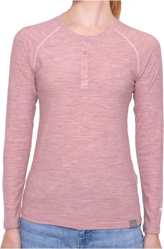 Vista 11 de MERIWOOL Camiseta térmica de lana merino ligera de manga larga Henley para mujer Negro