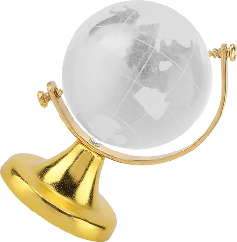 Vista 5 de Bola mágica redonda de la esfera del mundo del globo de la tierra bola de cristal con soporte Decoración de arte para el hogar Oficina Decoración