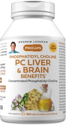 Vista 10 de ANDREW LESSMAN PC Liver and Brain Benefits 60 cápsulas blandas - Fosfatidil colina, el bloque de construcción más importante para una estructura