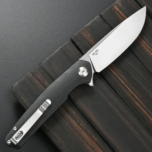 Vista 3 de Sitivien Cuchillo plegable ST102, hoja de acero D2+cuchillo de bolsillo con mango G10, cuchillo de herramienta EDC para exteriores, campamento