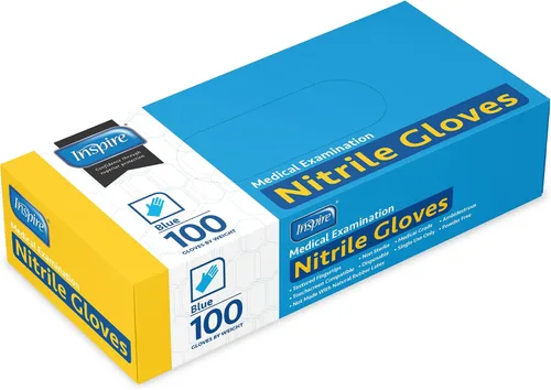 Vista 8 de Inspire Nitrile Exam Gloves The Original Quality Stretch Nitrile Light Blue 4.5 Gloves Disposable Latex Free Medical EMT
