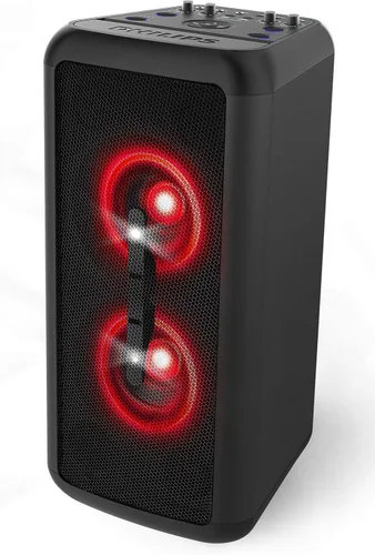 Vista 10 de Philips Altavoz Bluetooth para fiestas, refuerzo dinámico de bajos, Bluetooth y entrada auxiliar, entrada de micrófono, emparejamiento inalámbrico