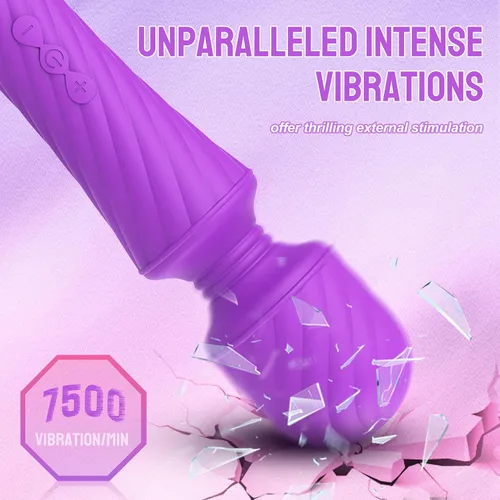 Vista 2 de Potente mini vibrador de tamaño de bolsillo, MEANINS Verna, vibrador de varita con cabeza flexible, varita vibradora con motor silencioso, silicona