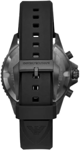 Vista 3 de Emporio Armani Reloj deportivo inspirado en buceo para hombre con correa de acero inoxidable, cerámica o silicona
