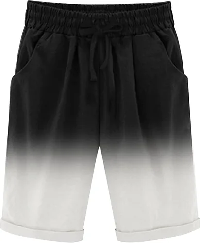 Vista 4 de Pantalones cortos de teñido anudado para mujer, pantalones cortos deportivos casuales de verano 2023, elásticos, holgados, S-4XL, con dos bolsillos