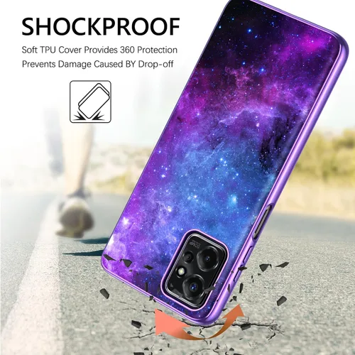 Vista 6 de GUAGUA Funda compatible con Motorola Moto G Power 5G 2023 de 6.5 pulgadas que brilla en la oscuridad, nebulosa espacial luminosa nocturna delgada