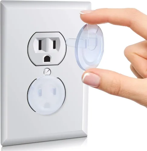 Vista 2 de KP KOOL PRODUCTS Fundas para enchufes eléctricos para enchufes eléctricos a prueba de bebés, fundas de enchufe de seguridad para protección