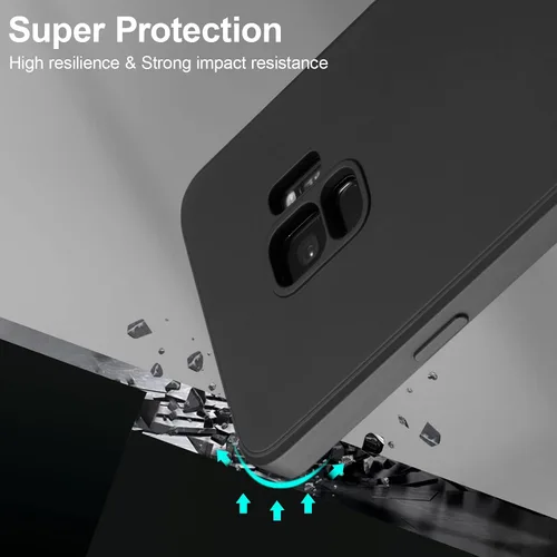 Vista 5 de UEEBAI Funda para Samsung Galaxy S9, funda delgada de silicona líquida a prueba de golpes, protección de cuerpo completo, con microfibra