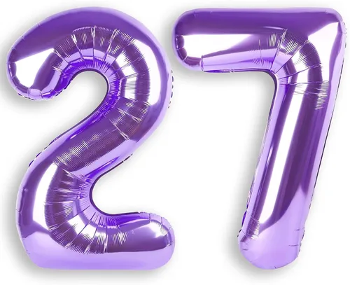 Vista 15 de Globo de número 0 de 40 pulgadas de RainbowQ Party, grande, color púrpura, para niños o niñas, números del 0 al 9, de papel de aluminio y Mylar