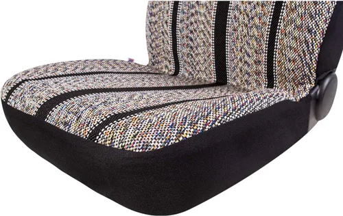 Vista 4 de West Coast Auto Baja Blanket - Funda de asiento de cubo para automóvil, camión, camioneta, SUV, compatible con bolsa de aire (2 unidades, negro)