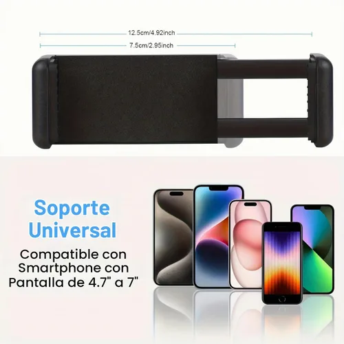 Vista 4 de Soporte de teléfono para soporte de micrófono, soporte de música ajustable para teléfonos móviles, soporte de micrófono giratorio compatible
