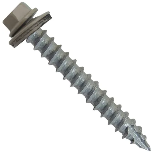 Vista 27 de Tornillos para techos de metal # 14: (250) tornillos x 2 "ABC gris Tornillo de techo de chapa de metal para techo. Tornillos de revestimiento