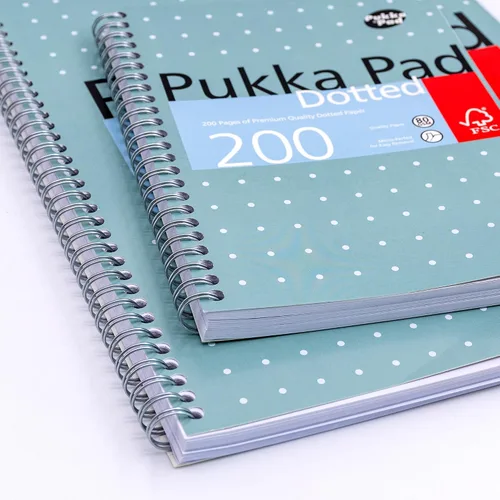 Vista 8 de Pukka Pad, Libro Jotta metálico de puntos A4 para gráficos, arte, diario de viñetas, paquete de 3, 11.7 x 9.1 in, cuaderno encuadernado con papel