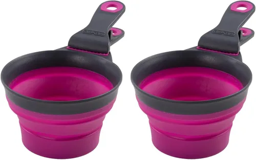 Vista 21 de Bol de comida para mascotas plegable KlipScoop de Dexas, cuchara plegable para comida seca para perros y clip para bolsa de comida para perros claro