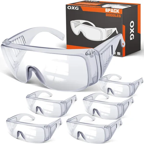 Vista 8 de OXG Anteojos de seguridad antivaho sobre anteojos, ANSI Z87.1, gafas de seguridad para hombres y mujeres