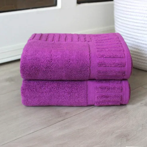 Vista 4 de BLANCHO BEDDING Hurbane - Alfombra de baño para baño, 100% algodón, color morado, 1 unidad