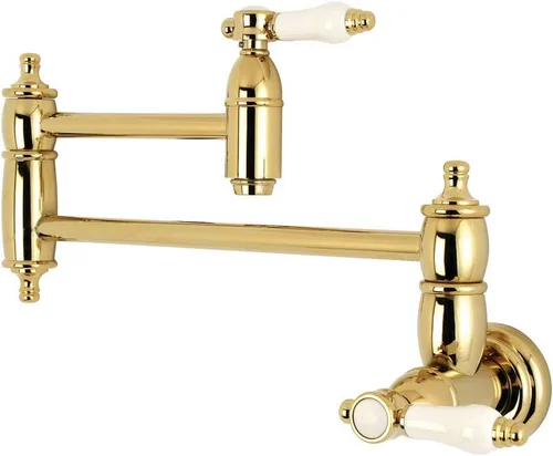 Vista 10 de Kingston Brass KS3103BPL - Grifo de cocina para relleno de olla de montaje en pared, latón antiguo
