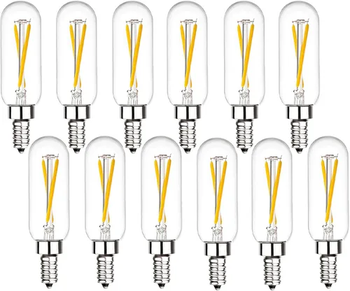Vista 9 de Beonllay Bombillas LED T6 regulables de 25 W, bombillas de candelabro de 3000 K, blanco suave, transparente, vintage, 2 W, E12, filamento LED Edison
