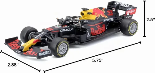 Vista 7 de Bburago RedBull Racing RB16B Verstappen #33 Fórmula 1 2021 Colección de coches escala 1:43