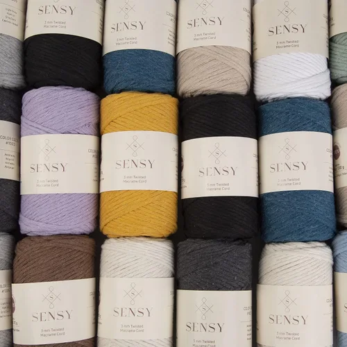 Vista 9 de Sensy - Cuerda de macramé prémium de 0.118 in, 109 yardas, 100% algodón, una hebra torcida, cuerda de macramé, hilo de algodón para macramé, hilo