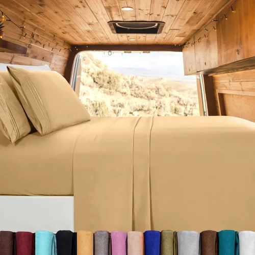 Vista 75 de Elegant Comfort - Juego de sábanas de microfibra de 1500 hilos de calidad hotelera prémium de 4 piezas - Resistente a arrugas, sábana bajera