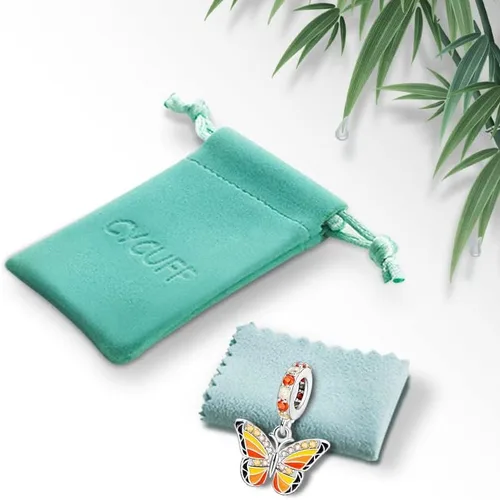 Vista 7 de CYCUFF Abalorios de plata de ley 925 adecuados para collares de dijes, pulseras, abalorios, joyería de regalo para mujeres, familiares y amigas