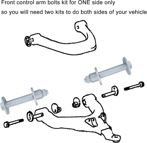 Vista 4 de Pernos de Ajuste de Camber y Convergencia para Alineación Delantera, Kit de Pernos de Leva del Brazo de Control Inferior Compatible con Toyota