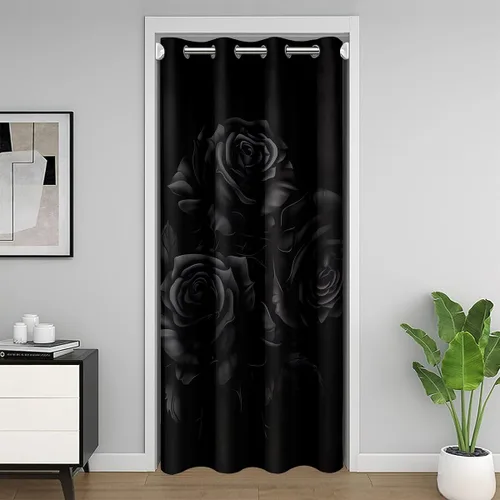 Vista 37 de jejeloiu Cow Skull Door Curtain for Doorway Privacy 34x80 Inch 1 Panel Kids Longhorn Skull Closet Cover for Boys Girls Teens Western Desert Room