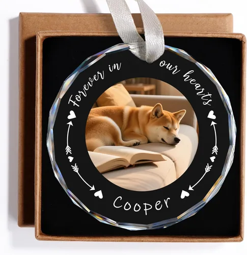 Vista 9 de Adornos de foto de perro personalizados, adornos personalizados con nombre y foto de cachorro de mascota para el árbol de Navidad, regalos