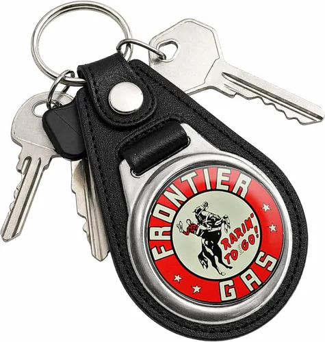 Vista 111 de Brotherhood Round Key Chain for Vintage Motor Oil, Petroleum, and