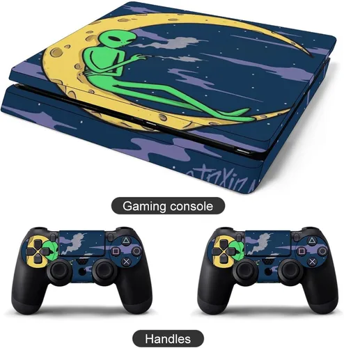 Vista 3 de Moon Alien Stickers Fundas protectoras compatibles con el controlador de consola original PS4 Slim PS4 Pro