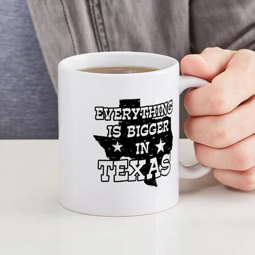 Vista 6 de CafePress Everything Is Bigger In Texas Taza de café de cerámica de 11 oz (11.0 fl oz)