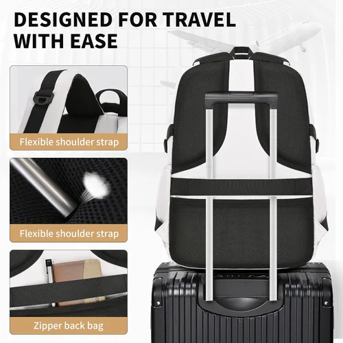 Vista 5 de Mochila para estudiantes adolescentes, material encriptado, múltiples compartimentos y mochila de gran capacidad con bolsillos antirrobo, mochilas