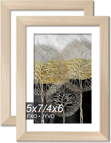 Vista 68 de Fxojyvo Marco de Fotos de 4x6, Muestra Foto de 3.5x5 con Paspartú o 4 x 6 Sin Paspartú, Liviano y de Alta Transparencia Marco de 4 por 6 para Pared