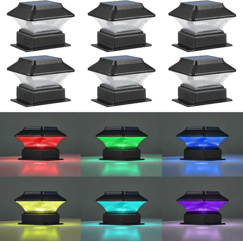 Vista 8 de 50 Lumen Luces Solares para Postes, 3 Modos Luces para Deck al Aire Libre, Valla, Tapa de Poste - 4x4 3.5x3.5 4.5x4.5 o 5.5x5.5, Luces LED