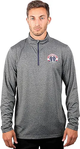 Vista 55 de Ultra Game Camiseta oficial de la NBA de manga larga con cremallera corta para hombre Gris Caliente Carbón