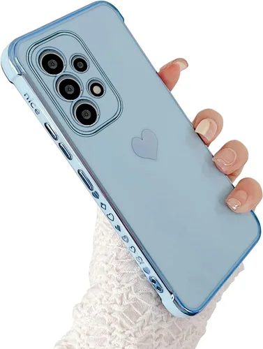 Vista 201 de phylla Funda de teléfono compatible con Samsung Galaxy A12 de 6.5 pulgadas, lindo corazón chapado en oro, elegante funda de lujo para mujer