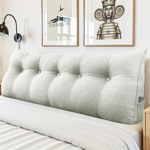 Vista 16 de Almohada de Cuña para Cabecero - Almohada Triangular para Cabecero de Cama, Almohada de Cuña para Descanso en la Cama, para Sentarse en la Cama