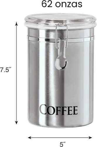 Vista 4 de OGGI Recipiente de Acero Inoxidable de 62oz - Tapa Hermética con Abrazadera, Parte Superior Transparente. Tamaño Grande 5" x 7.5" y Jumbo 8