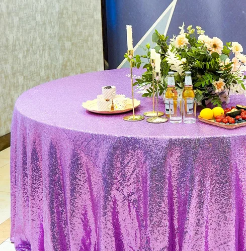Vista 52 de Mantel de lentejuelas de 60 x 102 pulgadas, azul bebé, para boda, fiesta, despedida de soltera, rectangular